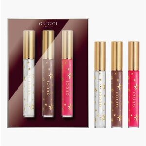 GUCCI Gloss à Lèvres Plumping Lip Gloss 3-Piece Festive Gift Set $126 Value